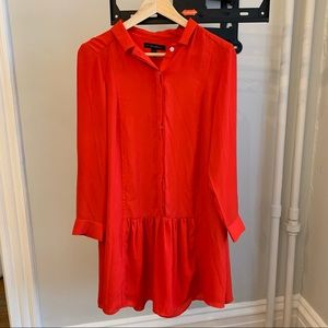 Banana republic red collared dress
